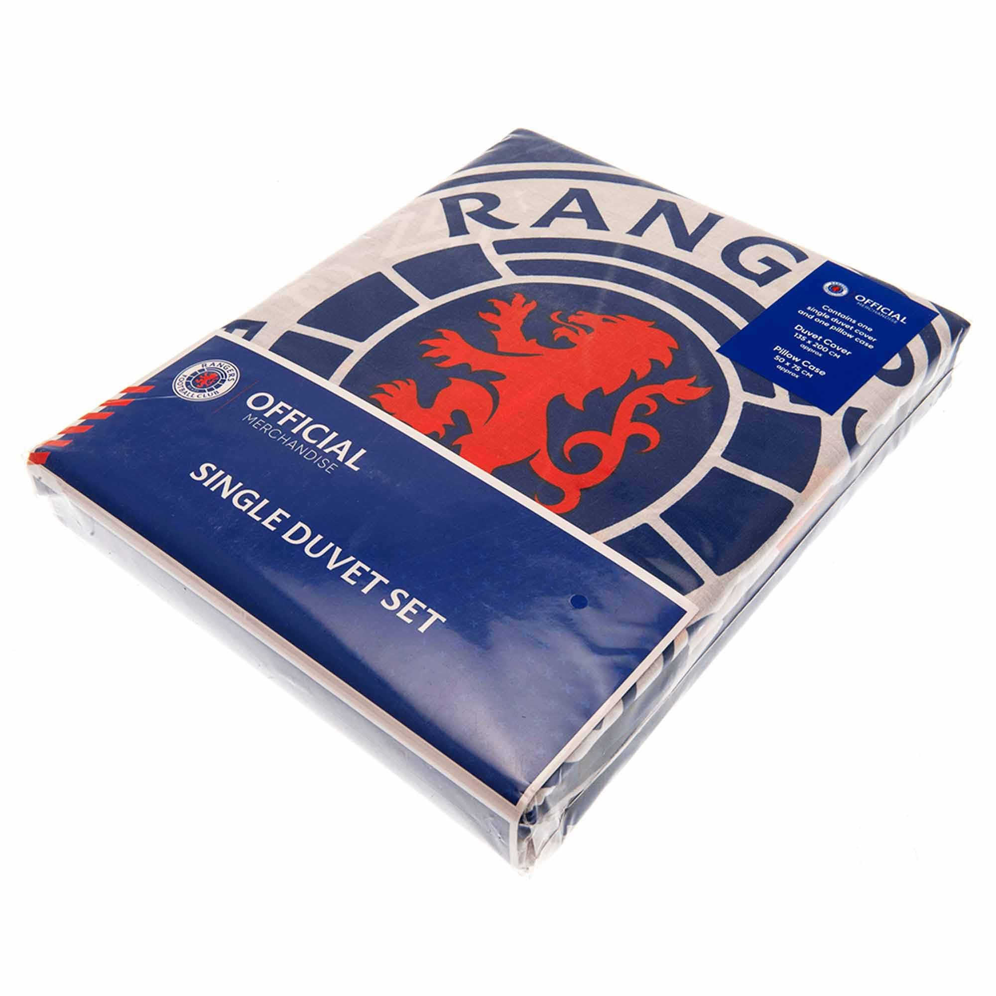 Official Reversible Rangers FC Single Duvet Cover With Pillowcase Bedroom Set (Single Twin Bed), Multicolour - Image 3