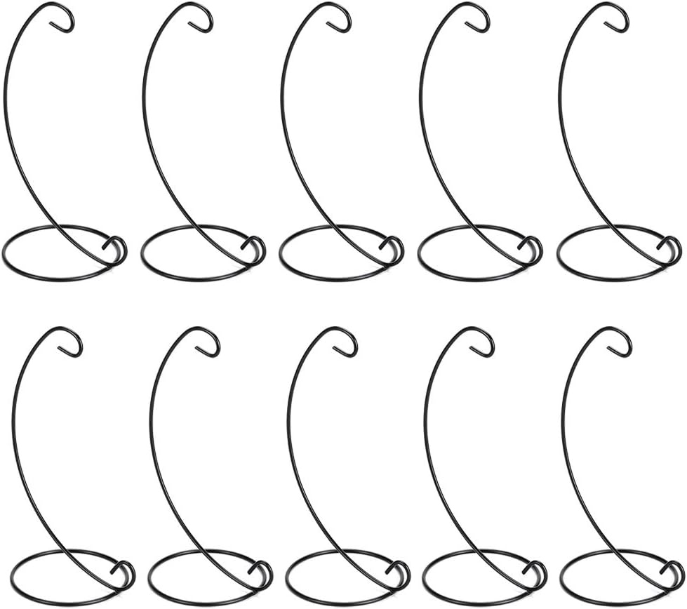 OwnMy 10PCS Black Ornament Display Stand Holder Iron Ornament Hanger Stands