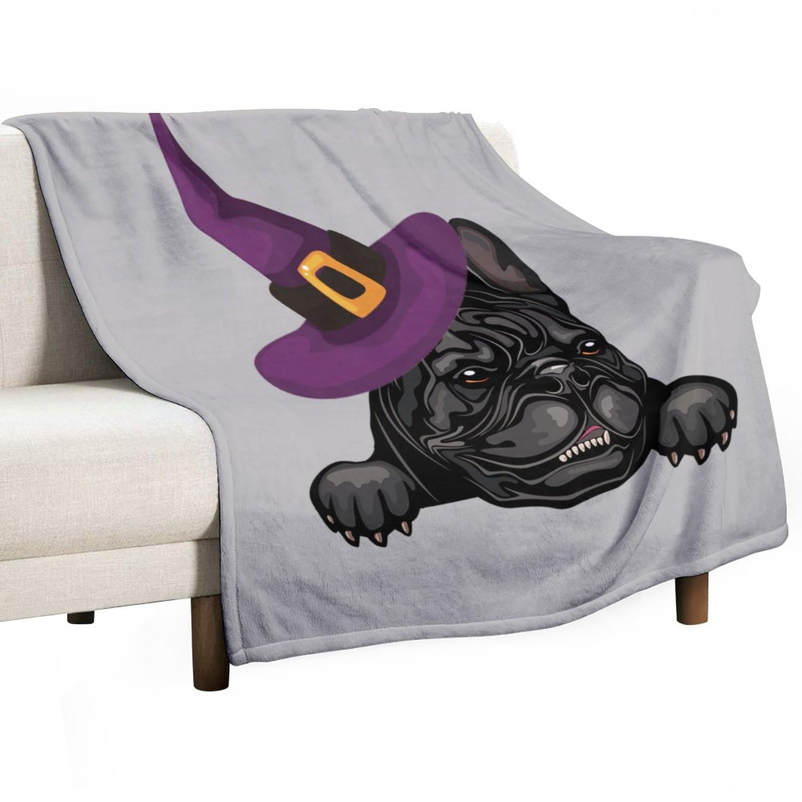 Couverture de lit d'Halloween animaux 152x203cm avec chapeau