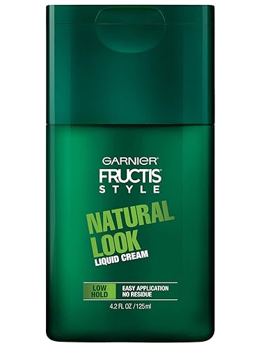 Garnier Hair Care Fructis Style - Crema líquida para el cabello de aspecto natural para hombres, sin alcohol seco, 4.2 onzas líquidas