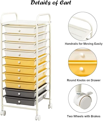 Vista 58 de Carro de almacenaje, de Giantex, con ruedas, para oficina, para guardar papeles, transparente, Transparente