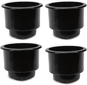 10 Cup Holder Plastic Pocket Recessed Drop In Insert Universal For Boat Rv Car Truck Sofa Game Table Marine Pontoon Motorhome Camper White