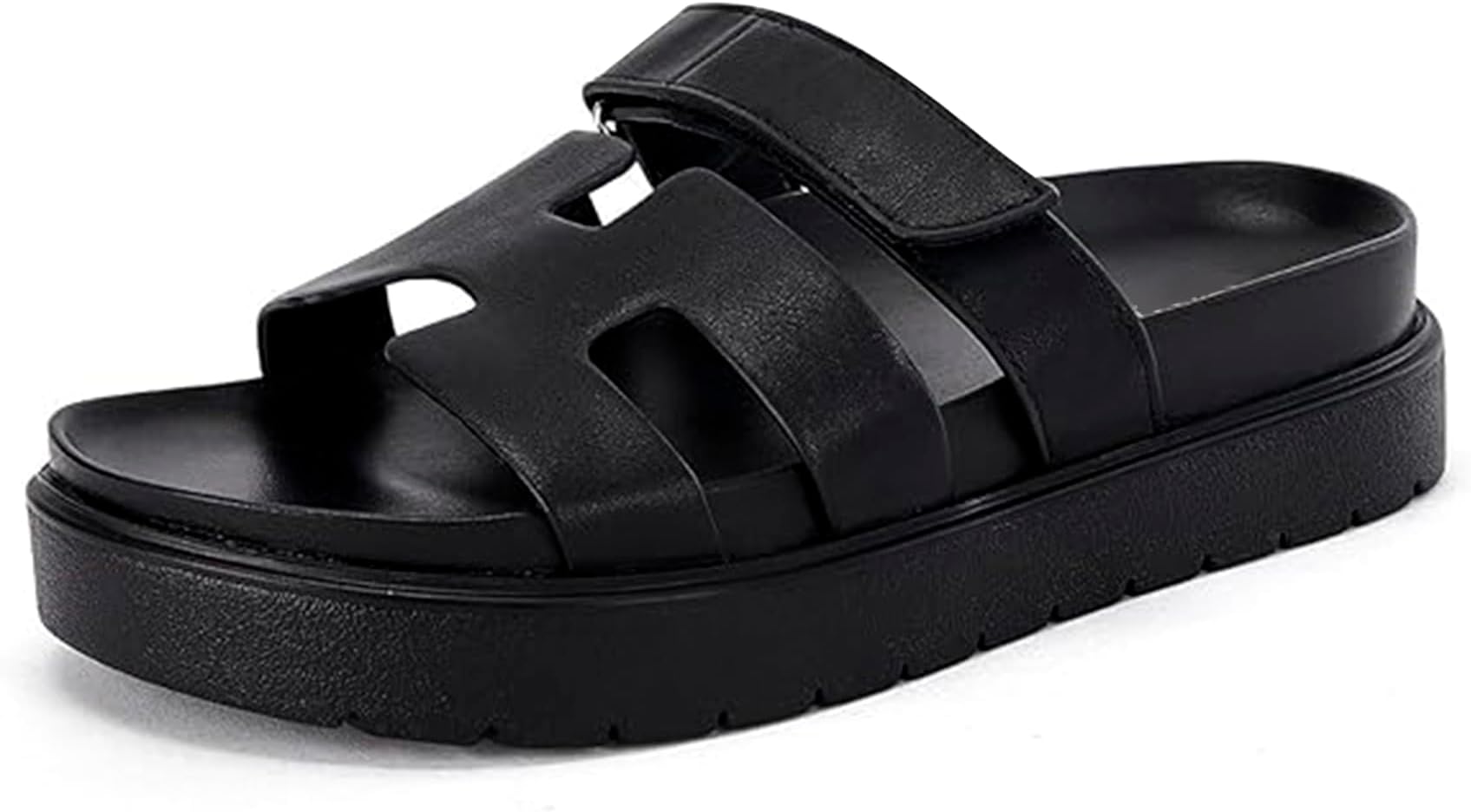 TofernWomen's Platform Sandals with Arch Support Comfortable Foam Slides Lightweight Thick Soles | Adjustable Buckle | Ultra Cushio