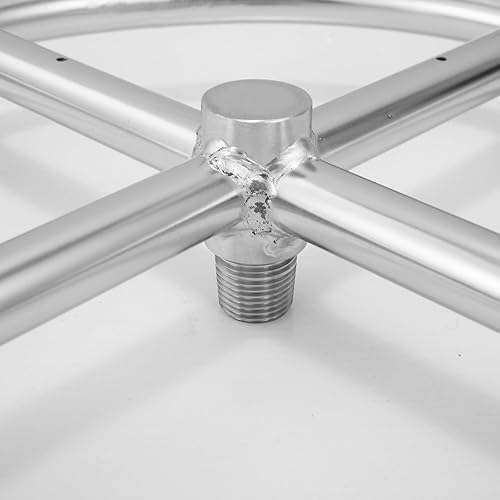 Miniatura 9 de VEVOR Sartén redonda de 24 pulgadas, quemador de fogata de acero inoxidable, sartén de gas propano de 92,000 BTU, para uso en interiores o exteriores