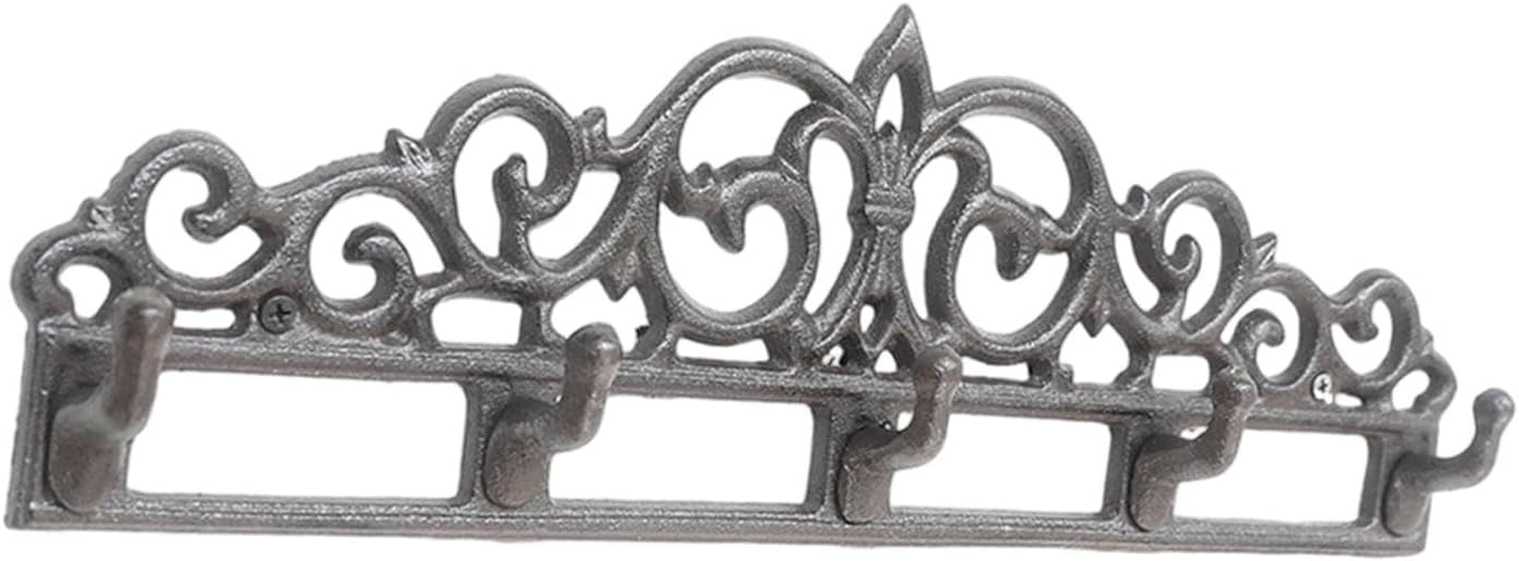 Cast Iron Decorative Hook Key Holder Multifunctional Metal Wall Art Hooks Towel Hanger for Balcony Pantry Country