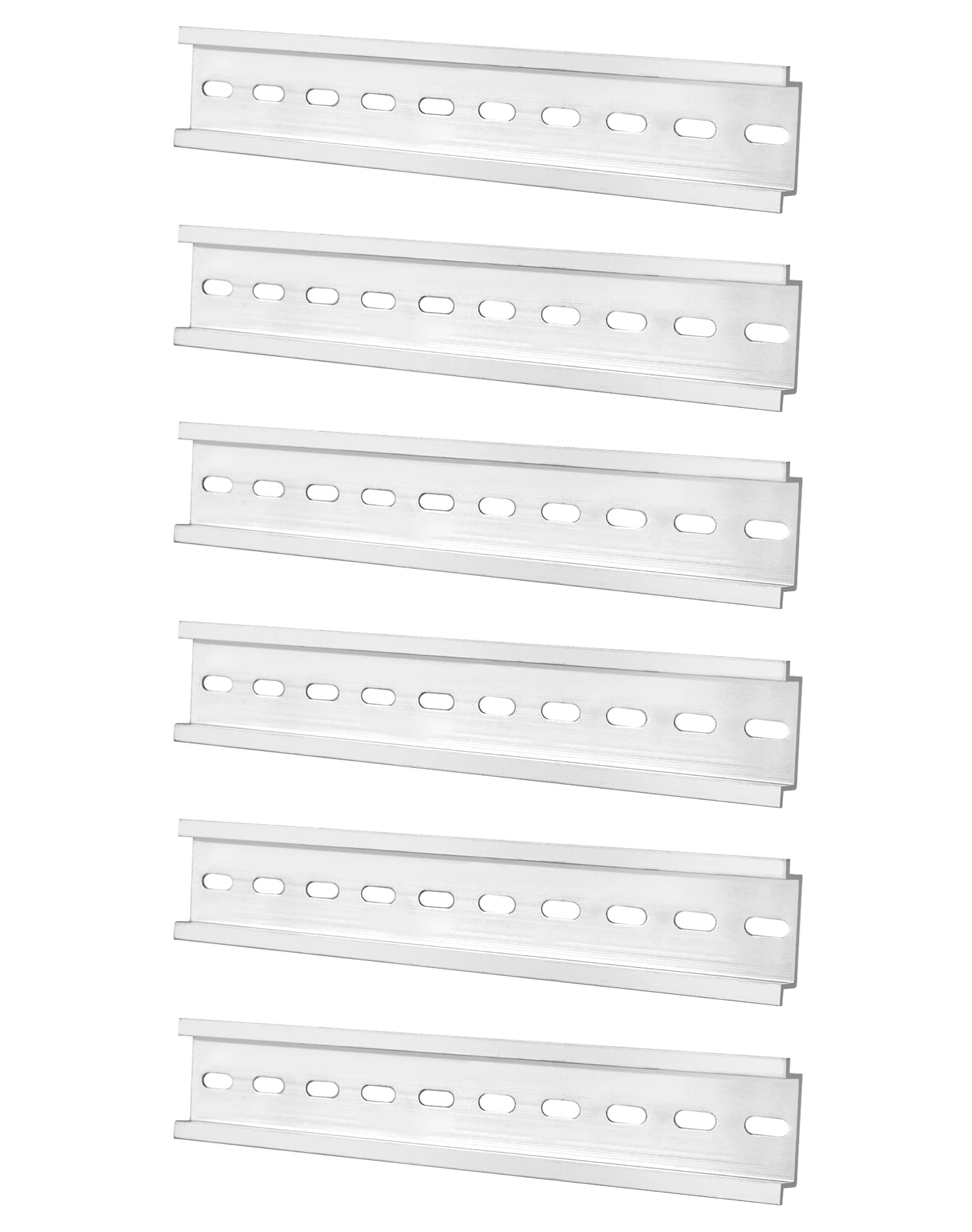 QWORK® 6 Pezzi Guida Din In Alluminio, Guida Din, 35 mm Di Larghezza, 7.5 mm Di Altezza, 200 mm Di Lunghezza, Per Installare Apparecchiature Elettriche Come Interruttori Automatici