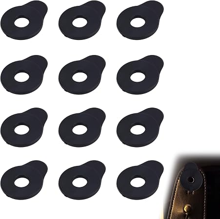 12pcs Guitar Strap Locks, Flexible PVC Anti-Slip & Noise-Free Guitar Strap Blocks Lightweight Straps Buttons for Music Enthusiasts, Quick Tool-Free Installation