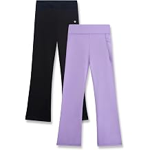 RBX Girls Flare Leggings, 2-Pack Stretchy Bell Bottom Yoga Pants, Pockets