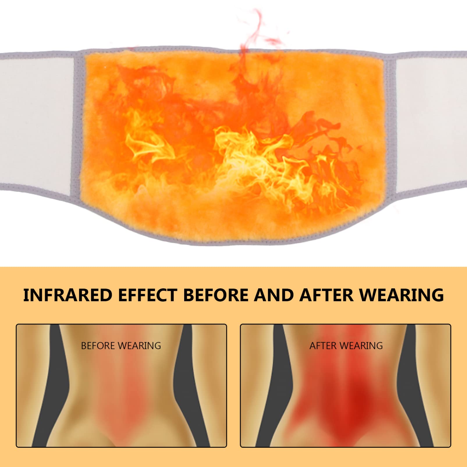 Kidney Warmer Women Men: Winter Abdomen Waist Supports Men Women Winter Thicken Thermal Plush Waist Warmer Lumbar Supports Kidney Warmer Band Lumbar Back Belt Wrap L - Image 3
