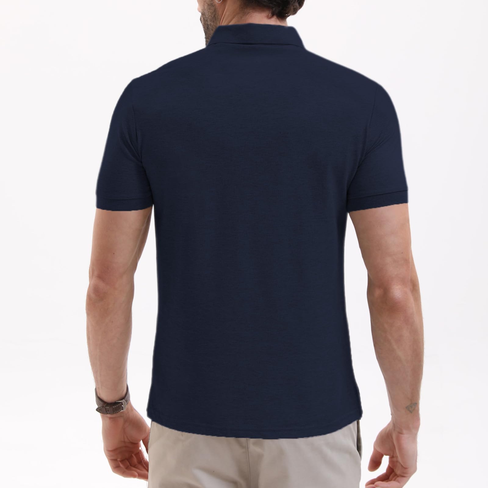 Yageshark Poloshirts Herren Kurzarm Baumwolle Sommer Atmungsaktives Männer Knopfleiste Casual Sport Shirt mit Brusttasche Basic Klassisches Golf Polohemd