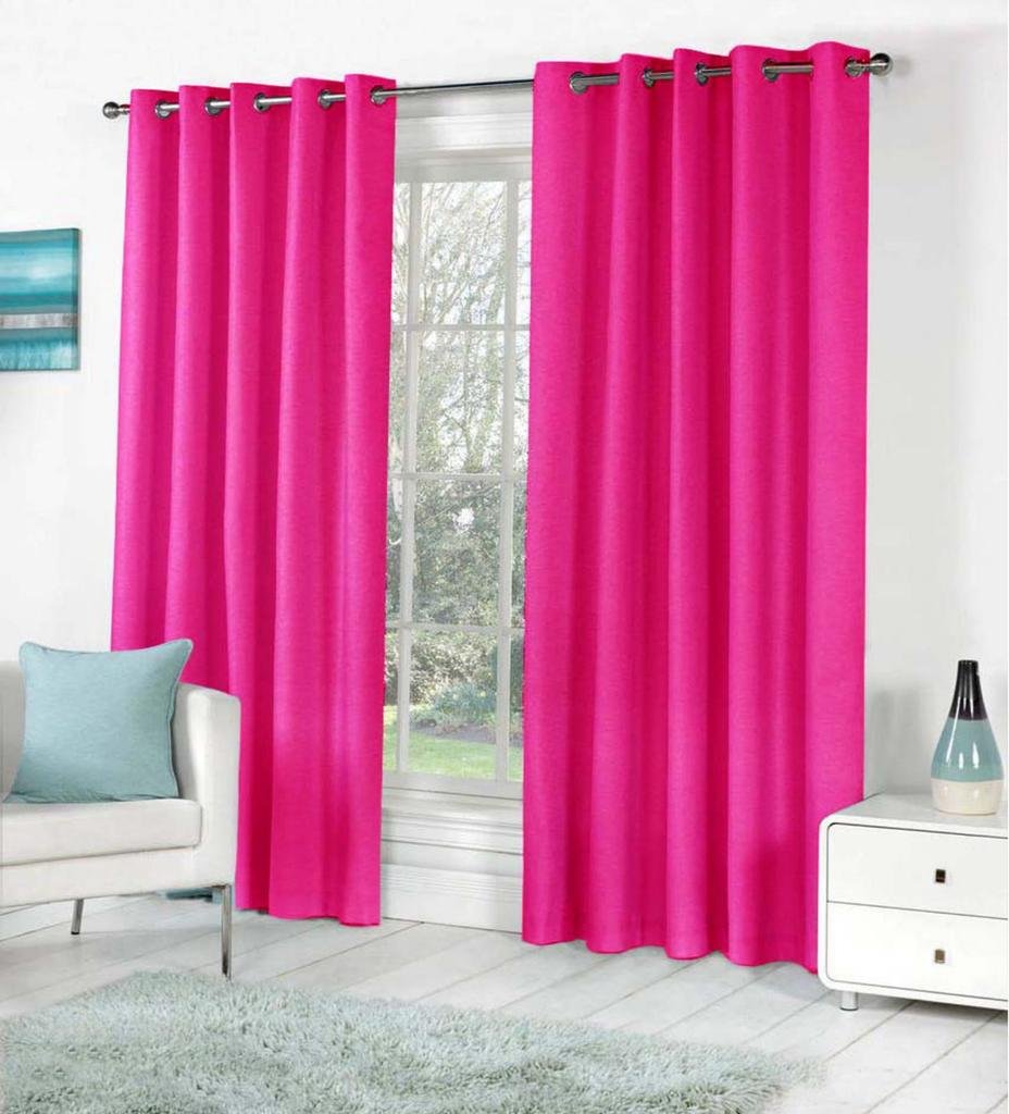 Indian Online Mall Pack of 4 Piece Polyester Door Curtain Set - 7 Feet, Curtain(Dark Pink)