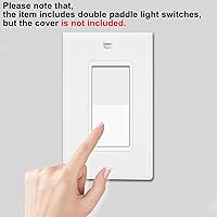 Vista 3 de Greencycle Interruptor de luz basculante de un solo polo, interruptor de luz de paleta de 15 amperios, interruptores Sp blancos, 120V-277V CA