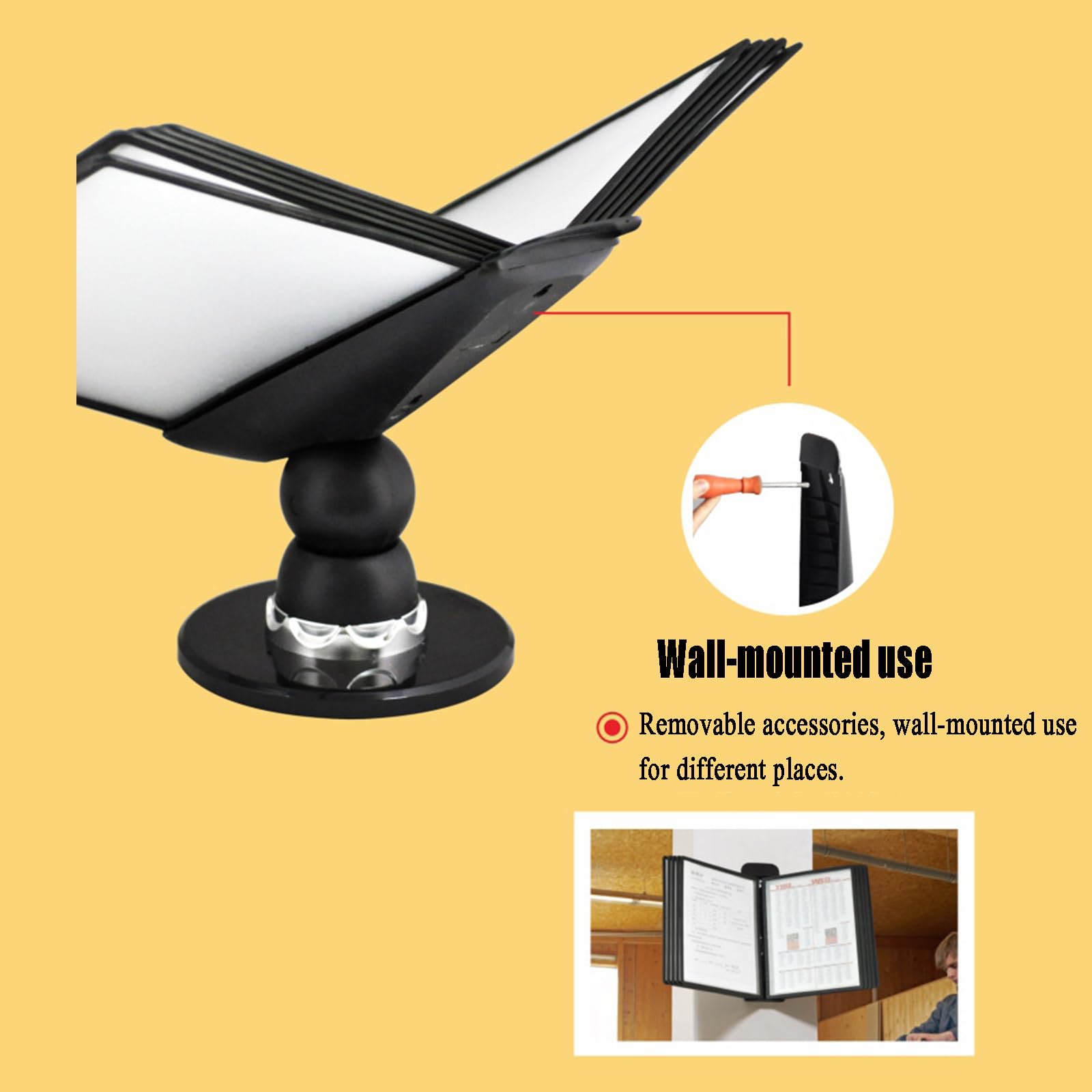 Organizador De Referencia De Escritorio A4/A5, Soporte Giratorio para Documentos con Cambio De Página, 10 Páginas (20P), Se Puede Colgar En La Pared, para Papel De 210 X 297 Mm/148 X 210 Mm