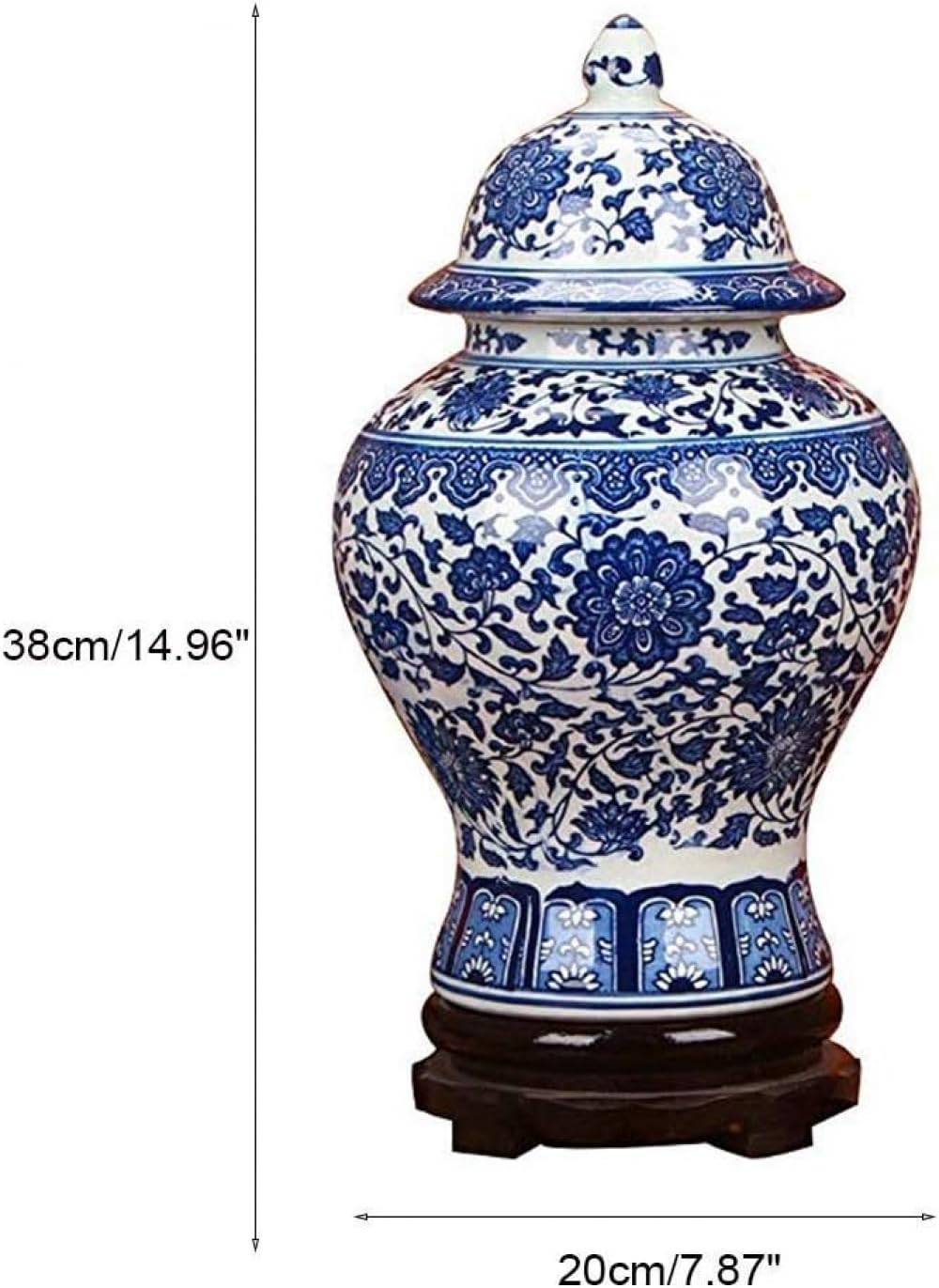 Vaso in ceramica blu, fiore DecoionLarge vasi da pavimento, vasi da fiori per vivere vasi in Cina Vaso in ceramica animale Decorazione in ceramica cinese Vaso in ceramica cinese Vaso blu e bianco Vaso