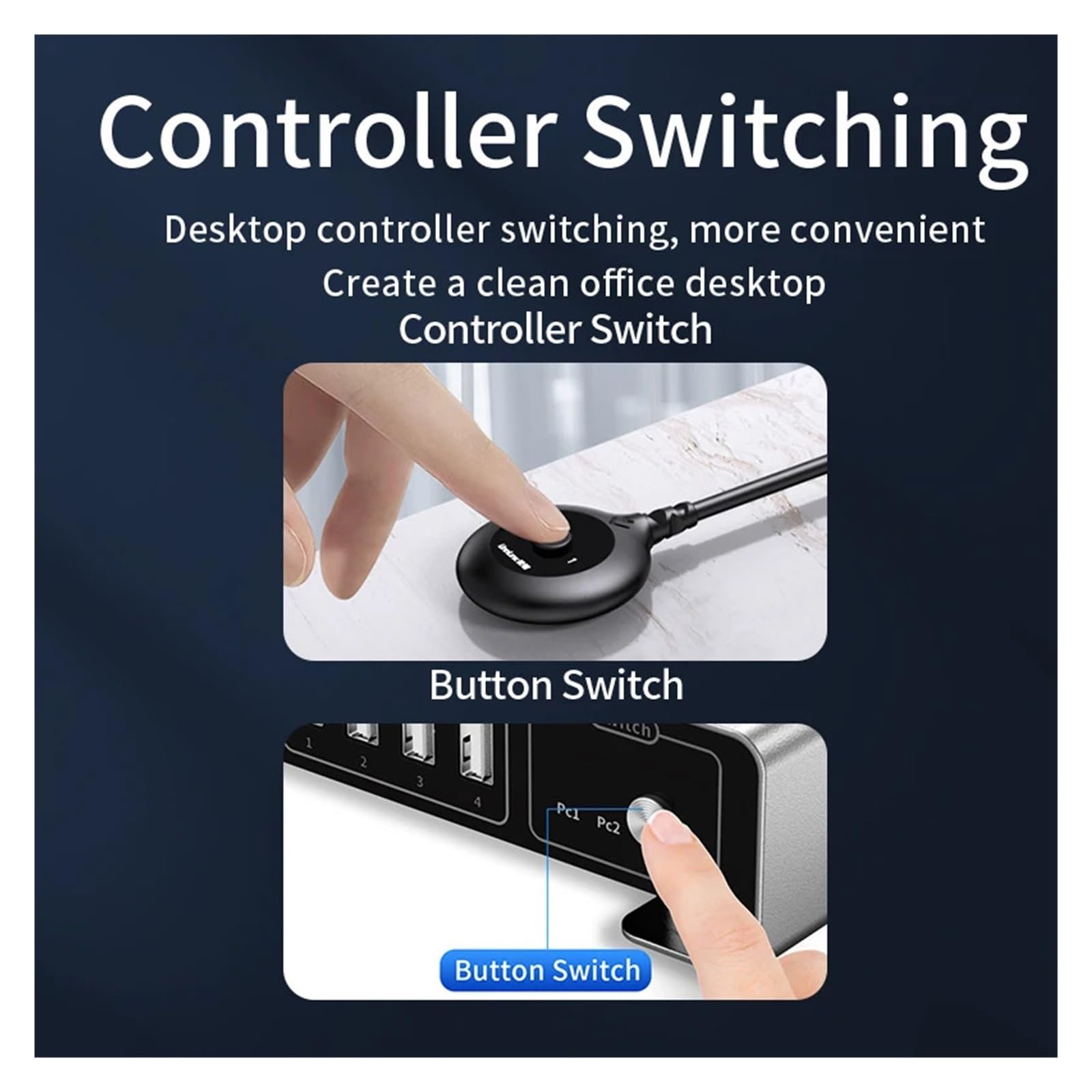 Convertitori video, Switch KVM USB C tipo C a DP KVM Switcher 4K 144Hz 2 PC che condividono display, stampante, tastiera e mouse, convertitore U Disk(USB C to HDMI)