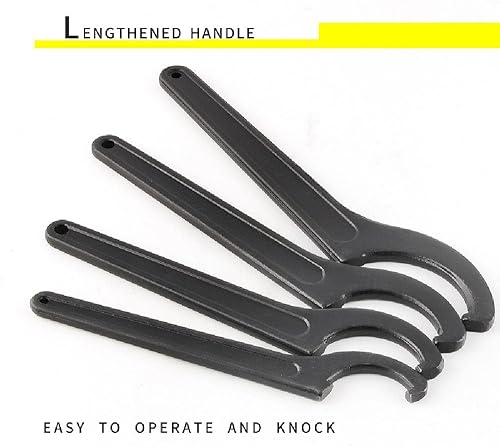 Miniatura 7 de SEIWEI Llave inglesa de gancho C para tuerca redonda de 5.315-5.709 in, herramienta de llave de gancho ajustable negra, herramientas de mano de