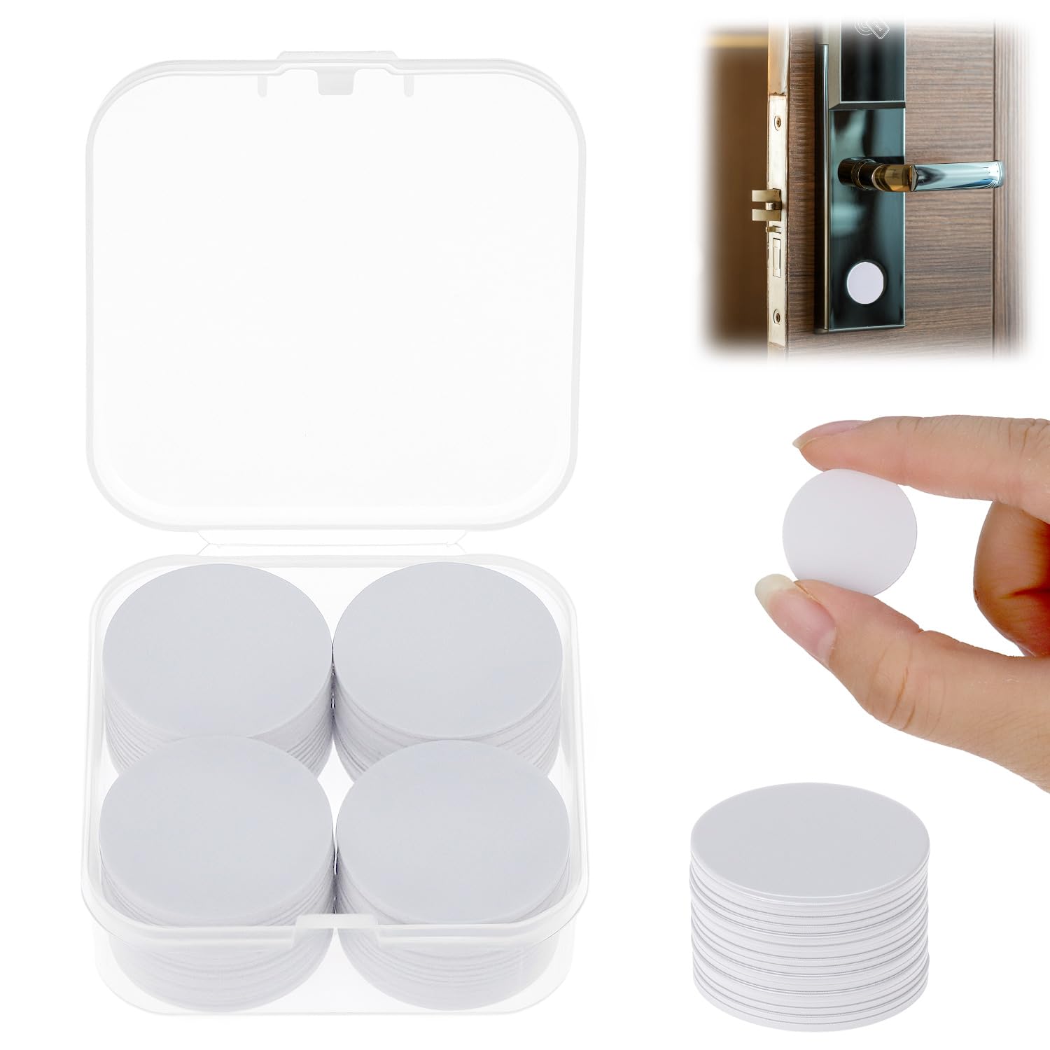 QWORK 60 szt. naklejek NFC, 25 mm Ntag 215 puste naklejki NFC, kompatybilne z telefonami i urządzeniami NFC