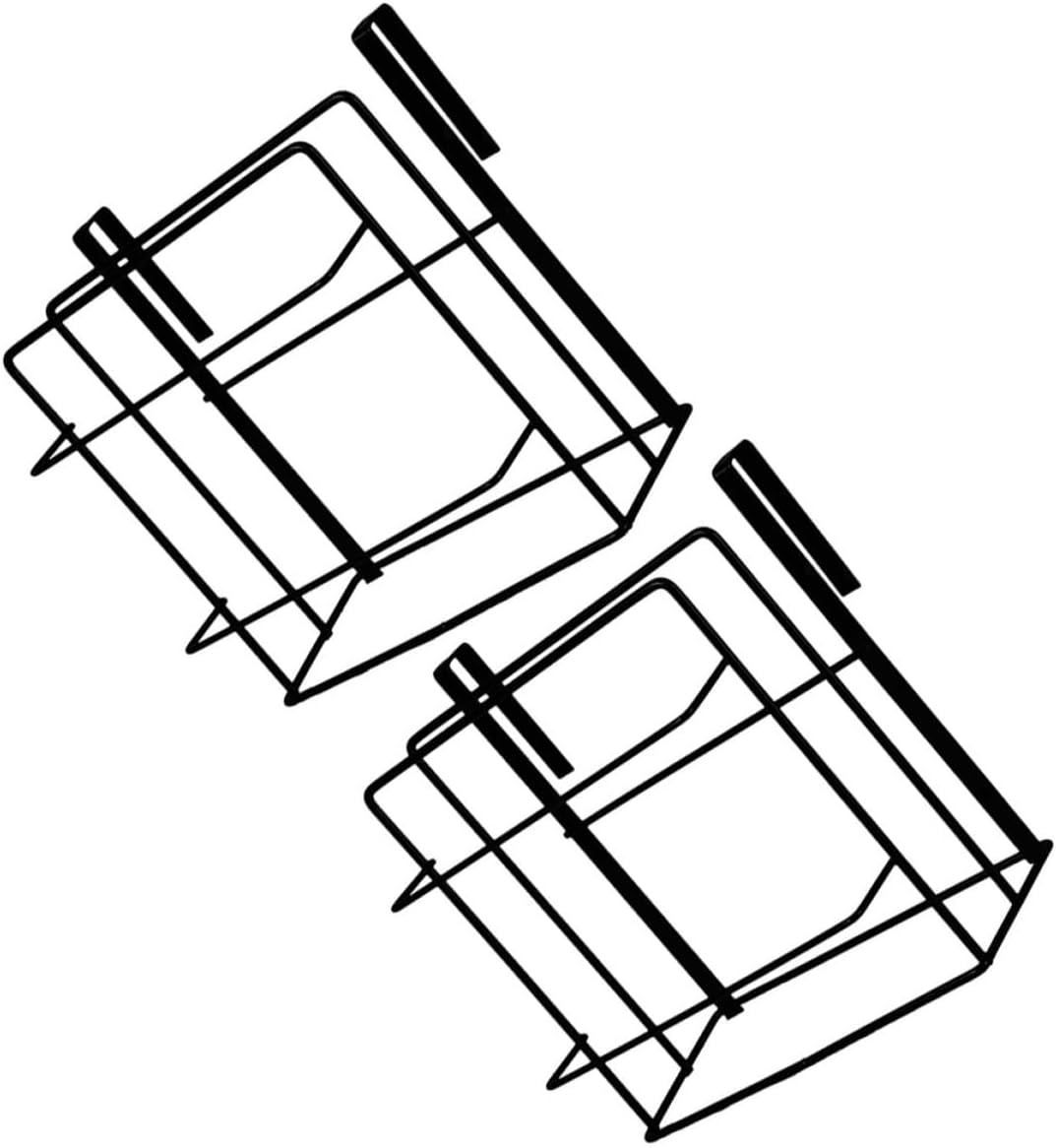 2pcs Cabinet Door Organizer Rack Set over The Cabinet Door Storage with Towel and Cutting Board Holder Iron Material Black for Small Spaces