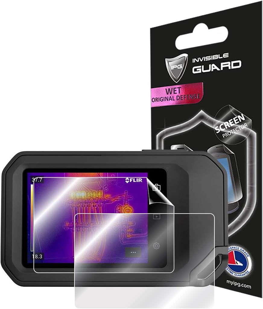 IPG For FLIR C3-X / C5 Compact Thermal Inspection Camera Hydrogel or IPG ProActive 9H Nano Screen Protector Invisible Screen Guard - HD Quality / Self-Healing / Bubble -Free for C3-X / C5 (HydroGel Thin (2 Units))