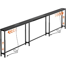 Huuger Narrow Console Table with Power Outlets & USB-C, Black