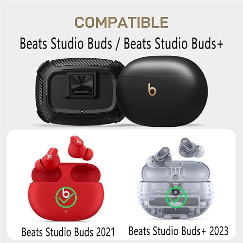 Miniatura 2 de SKTDWEI Compatible con Beats Studio Buds (2021)  Beats Studio Buds+ (2023) - Funda frontal LED visible de cuerpo completo, carcasa rígida militar de