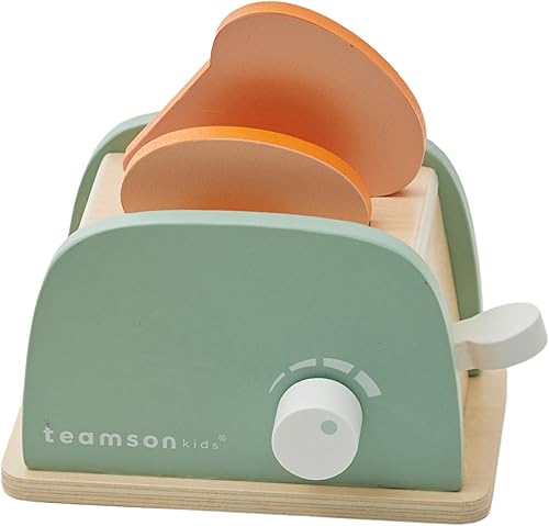 Miniatura 6 de Teamson Kids Little Chef Frankfurt - Juego de accesorios para tostadora de cocina (11 piezas), de madera, con comida y utensilios