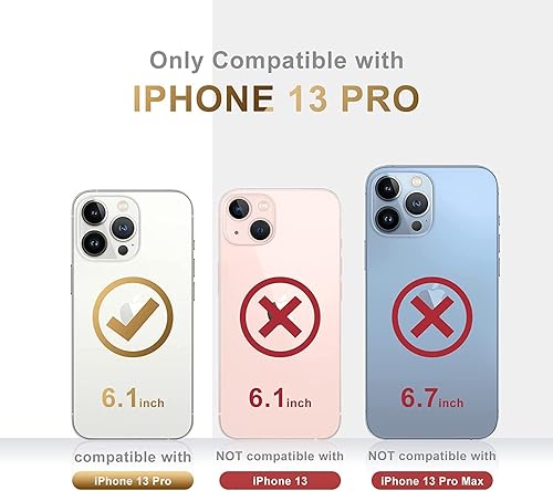Miniatura 2 de Hitaoyou Funda para iPhone 13 Pro, funda para iPhone 13 Pro con cubierta de cámara y soporte de grado militar a prueba de golpes resistente con
