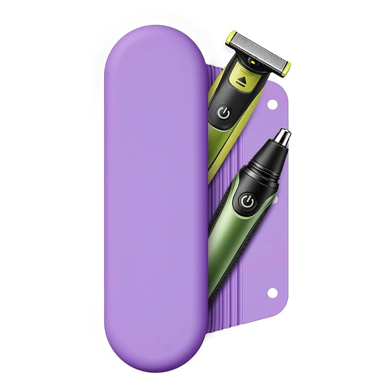 Necessaire compacta de silicone BackBlack para acessórios de barbear, Roxa