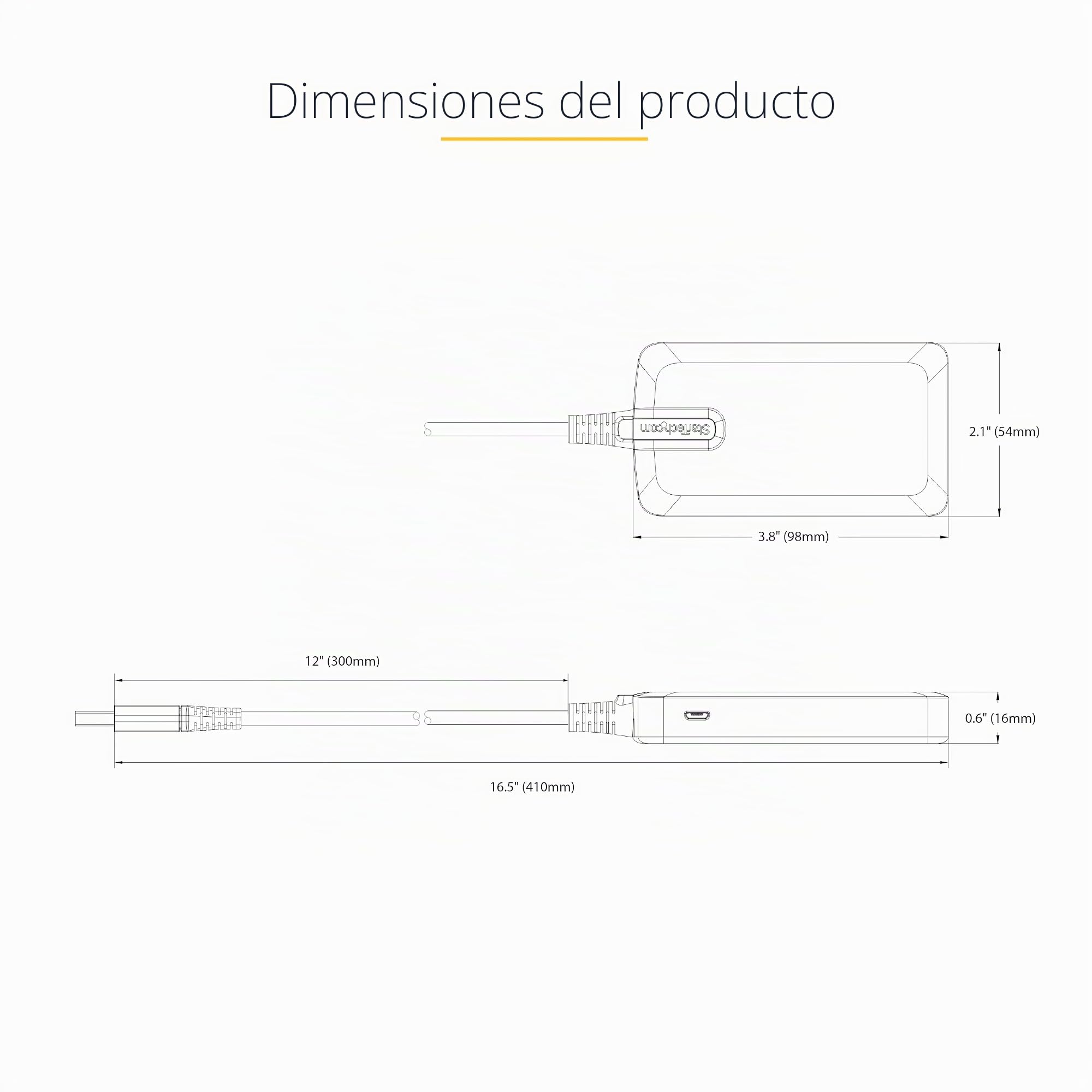 StarTech Hub USB-A 3 Puertos 5Gbps con Ethernet Gigabit RJ45, Cable 30cm | Entrada de alimentación Micro-USB auxiliar de 4, 5W, Compatible con Windows, macOS, Linux, ChromeOS y Android