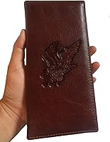 Vista 133 de Hombres Cool Eagle Wolf Caballo Totem Cuero Vaca Vertical Cartera Cremallera Multi-tarjeta Titular, Tótem de caballo, Minimalista
