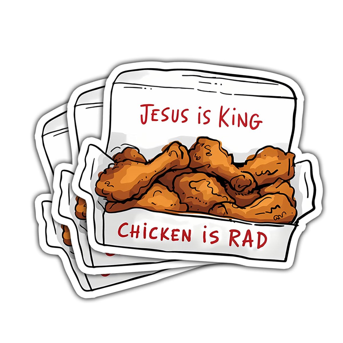 Autocollants Jesus is King Chicken is Rad lot de 3 stickers chrétiens et humoristiques