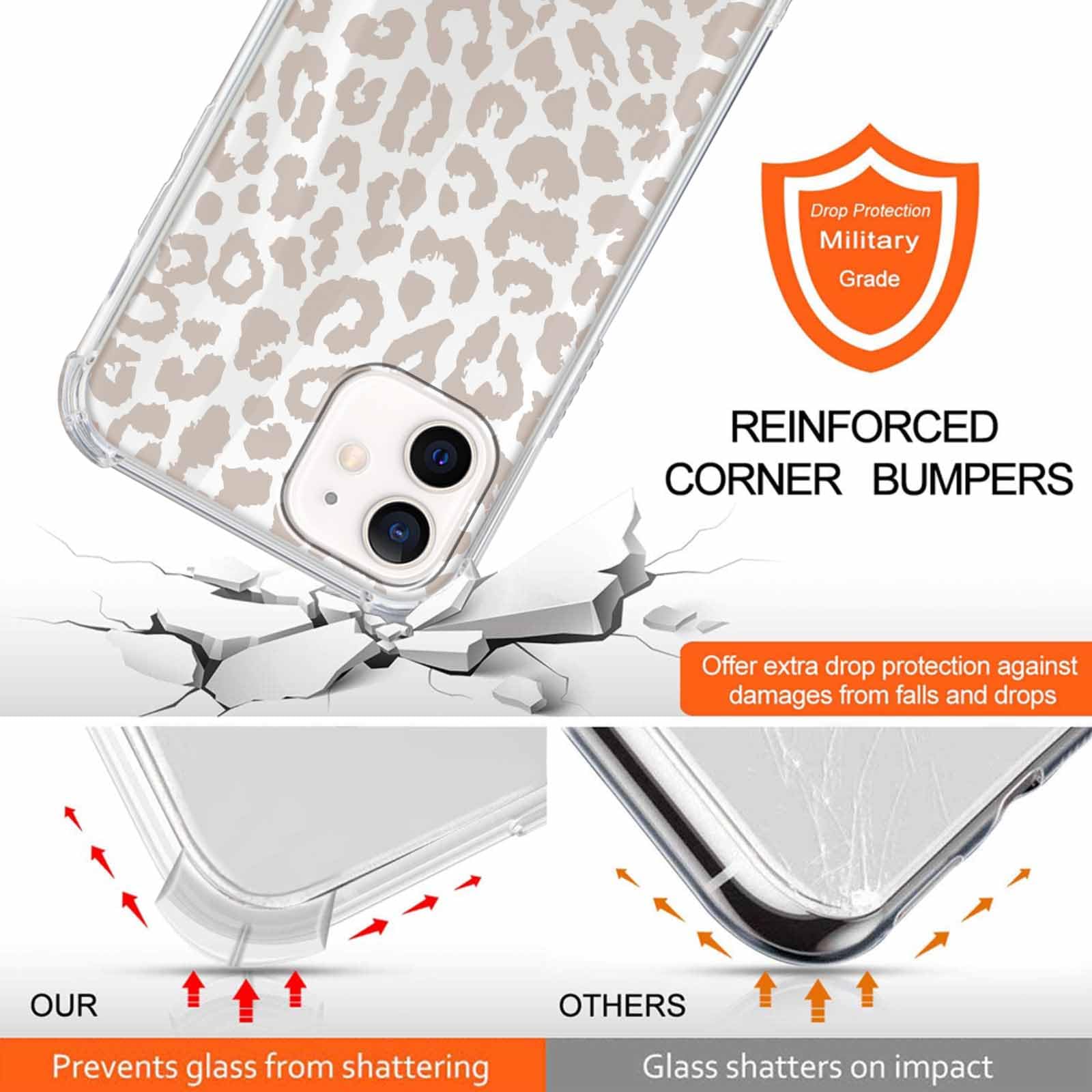 ZhuoFan Custodia IPhone 12/12 Pro Con Cordino Regolabile - Trasparente Con Motivo Cachi - Protezione Antiurto - 4