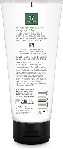 Miniatura 2 de Andalou Naturals CannaCell MEN Loción corporal energizante, 8.5 onzas