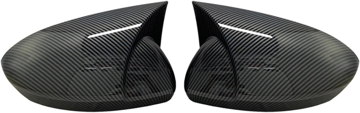 Plastic 2 Pieces Mirror Covers Caps Rearview Case Gloss Black Fit for Renault Megane 4 2016-2019 Rearview Mirror Cover (Color : Carbon Fiber Pattern)
