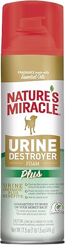 Nature's Miracle Destructor de orina Plus para perros, 17.5 onzas, aerosol espumoso para desastres orinales difíciles