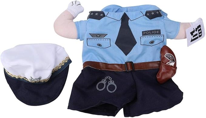 Disfraz de Policía para Perro Pequeño, Azul, Talla M miniatura 4