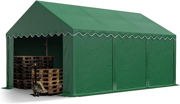 TOOLPORT 10x20 ft. Storage Tent PVC 800 N Storge Shelter with Base Frame Dark Green