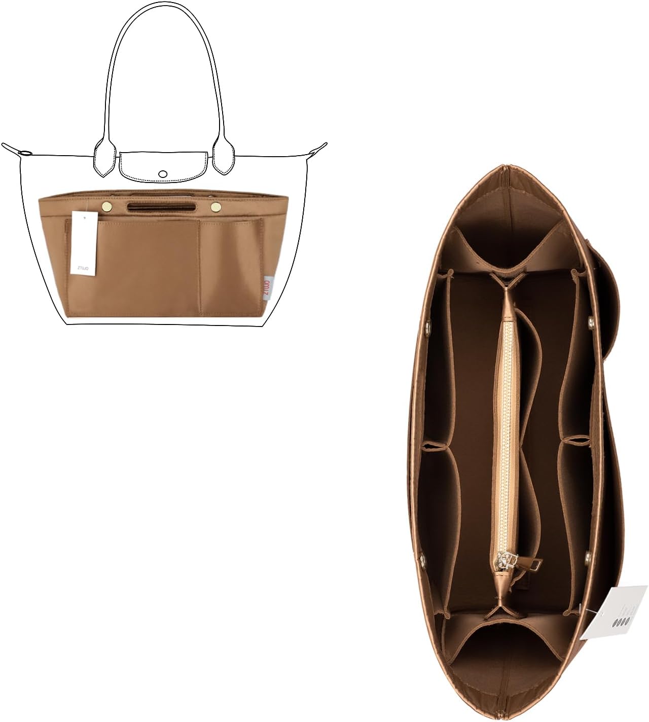 ZTUJO Purse Organizer Insert For Handbags, Silky Bag