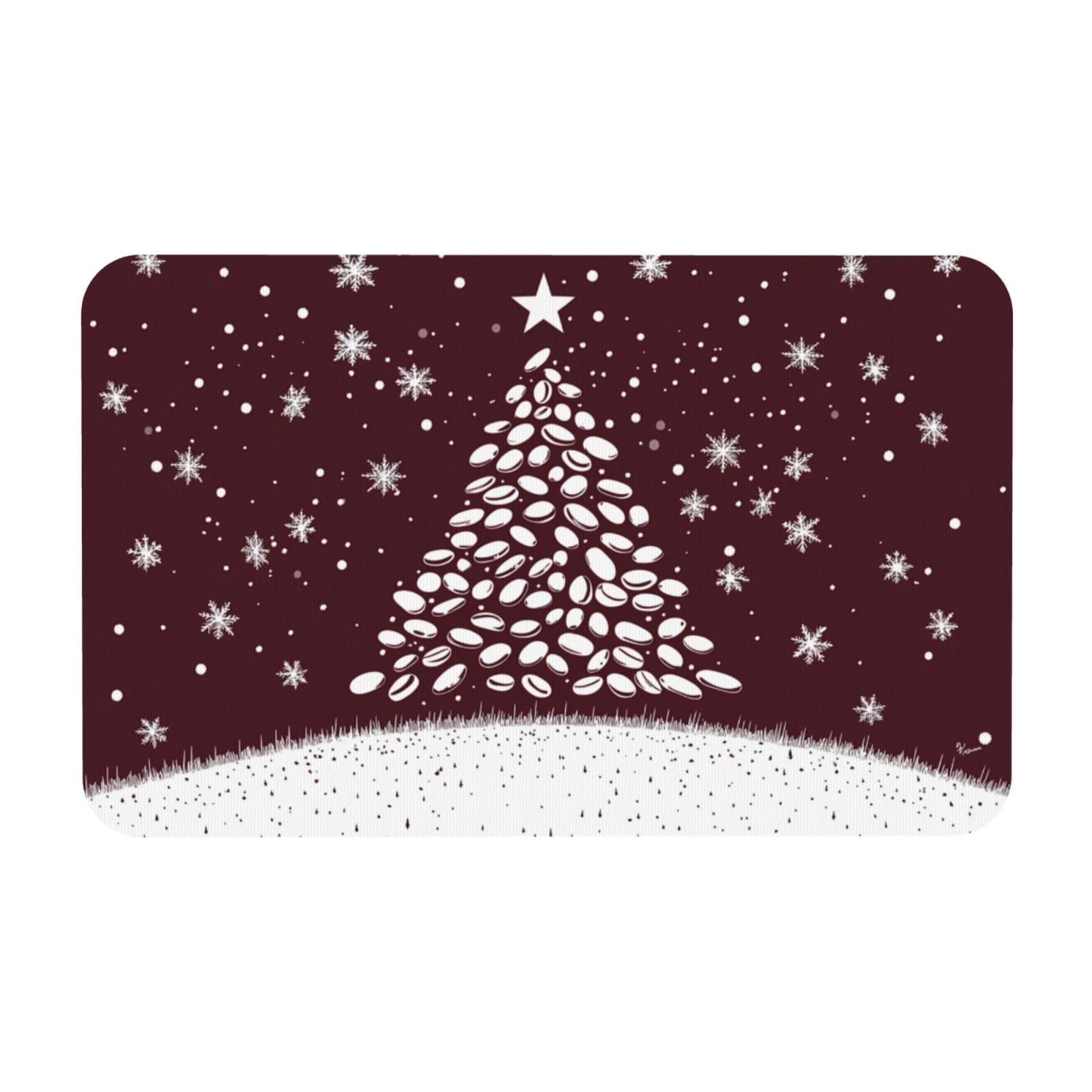 Tapis de bain 50x80 cm lavable et antidérapant à motif flocon