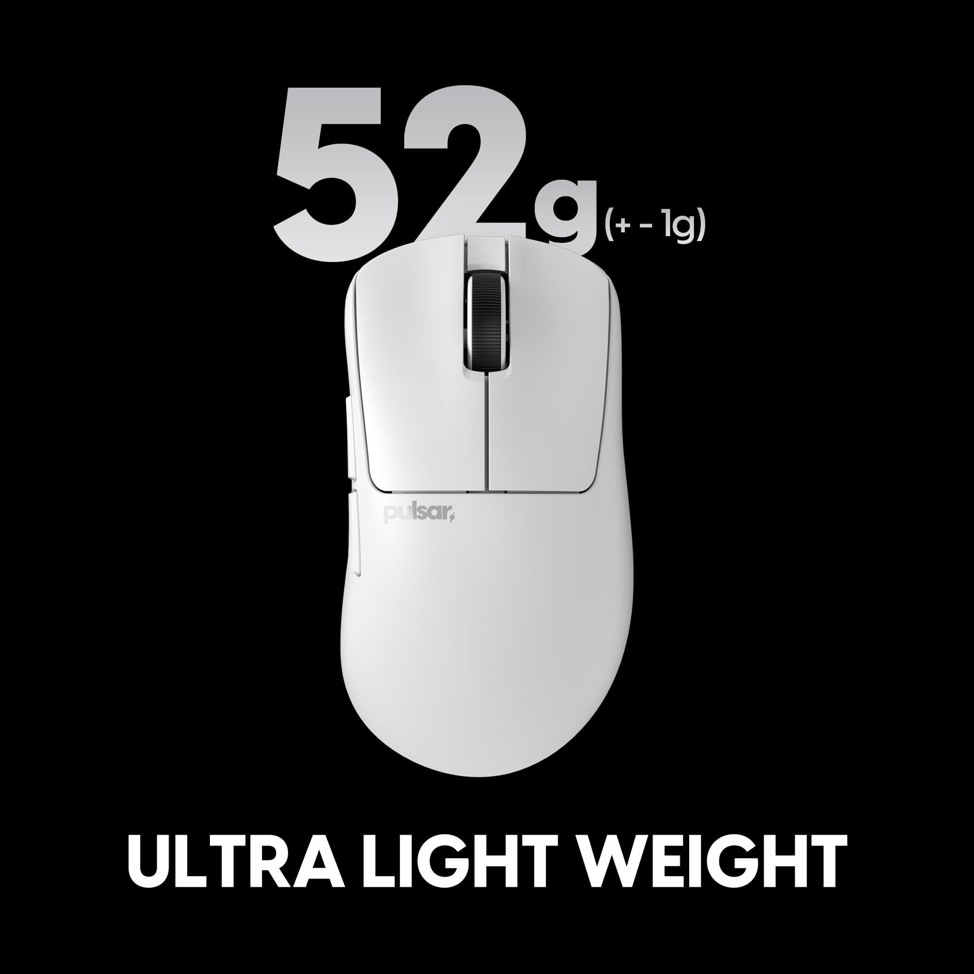 Pulsar Gaming Gears Xlite v4 Wireless Gaming Mouse, Ultra Lightweight 1.9 oz (54g), Ergonomic, Optical Switch, 32000 DPI, 750 IPS, XS-1 Sensor, 8k Compatible (Mini, White)