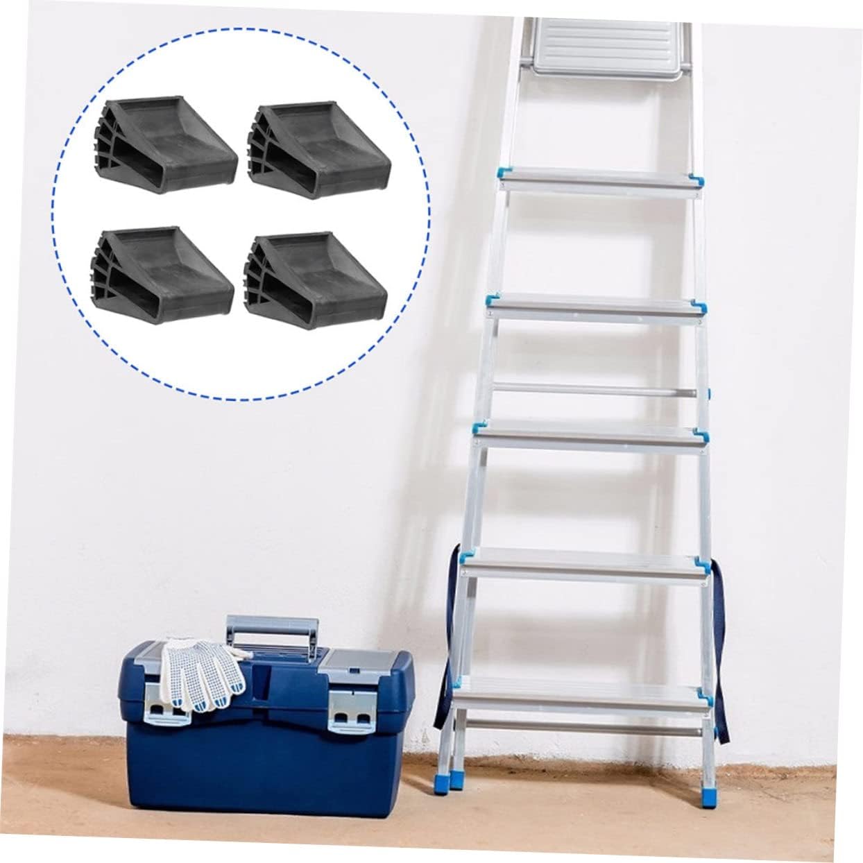 8pcs Non-Skid Ladder Feet Covers for Home Use Pads for Enhanced Stability and Floor for Folding Ladders and Step Stools