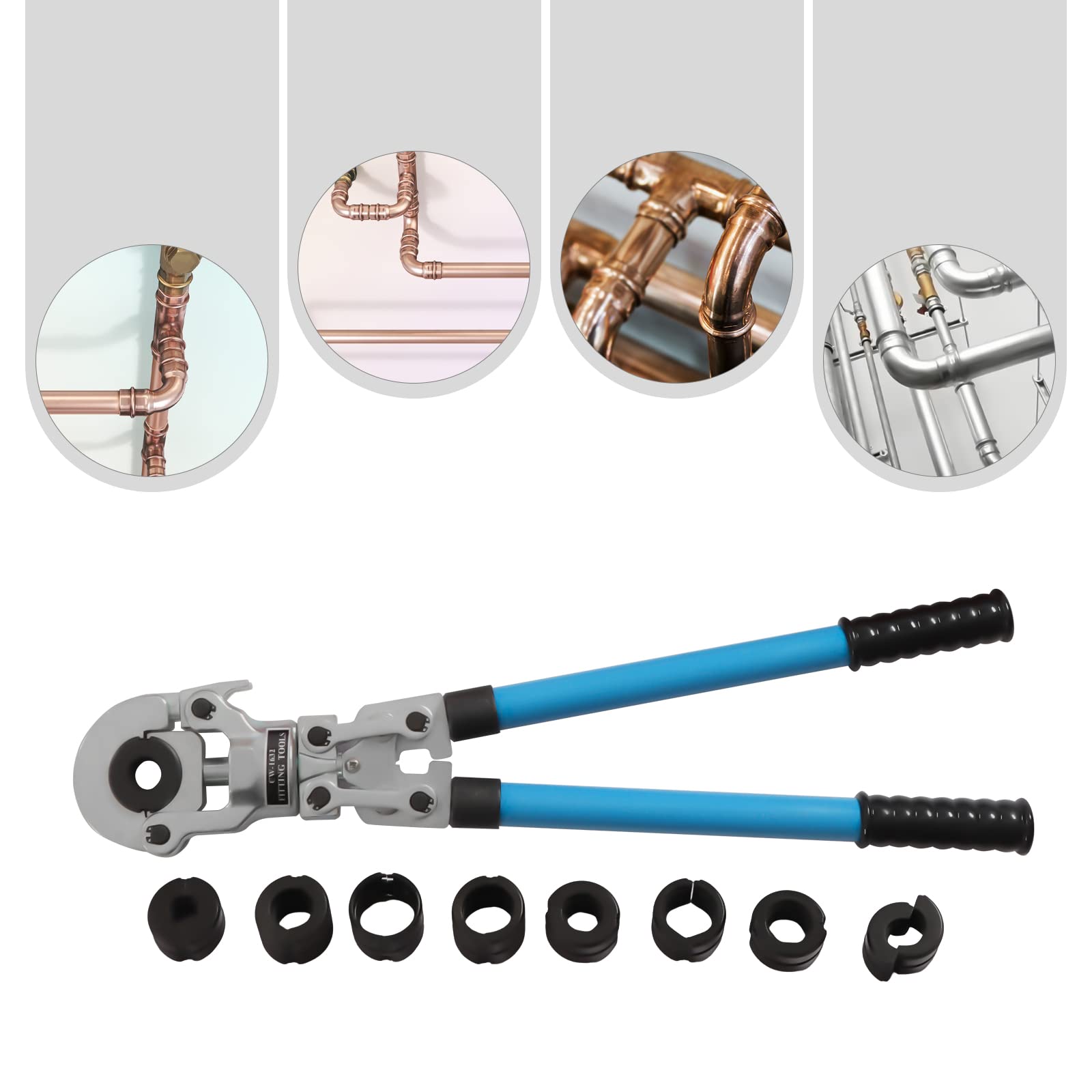 Pinzas de Presión Manual V12-28 mm - / th16-32 mm Pinzas de Presión de Tubería de Cobre Compuesta, Adecuadas para Tubos de Acero Inoxidable, Tubos de Aluminio y Plástico, Tubos Pex, etc.