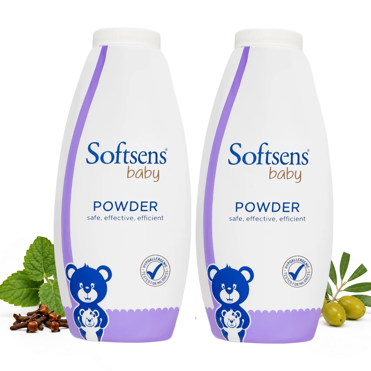 Softsens Baby Powder|Enriched with Patchouli & Olive|Soothes & Moisturises Baby’s Skin|Mild,Dermatologically Tested,Hypoallergenic & Paraben-Free|400g (Pack of 2)-image-34