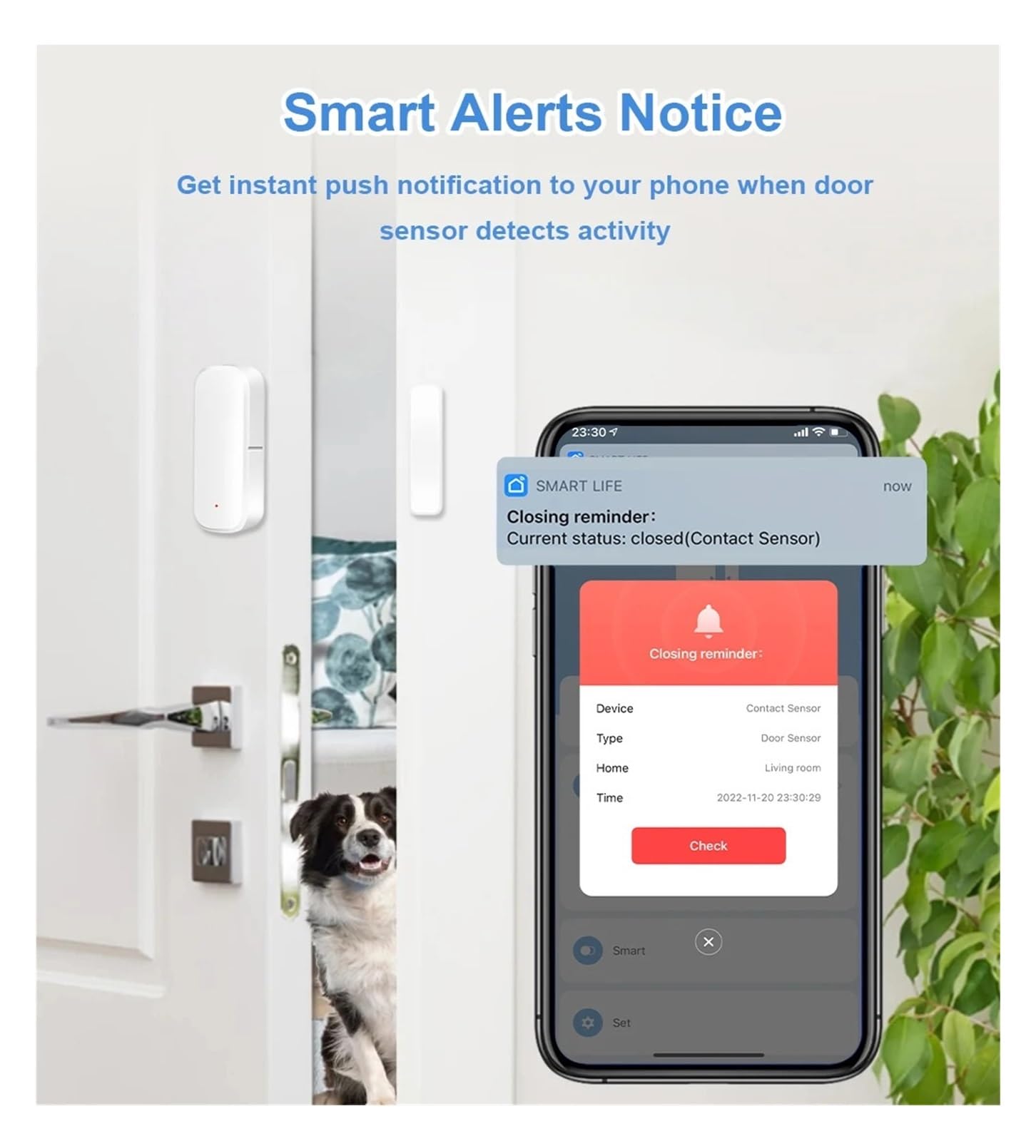 Alarmas De Puerta, Tuya-Sensor inteligente ZigBee for puerta y ventana, detector inalámbrico de apertura y cierre de puerta, alarma por aplicación remota, funciona con Alexa Home Para La Seguridad Del