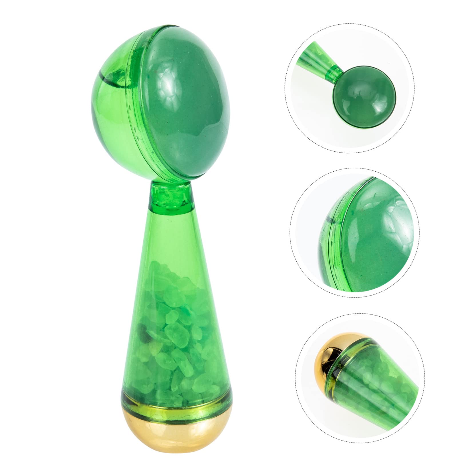 Rodillo Facial de Jade Verde, Globos de Hielo para Cuidado Piel, Portátil y Cómodo, para Uso en Casa y Viaje, Masaje Refrescante