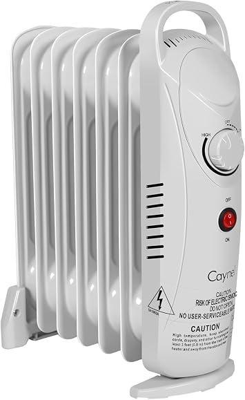 Caynel Oil-Filled Radiator Space Heater, White