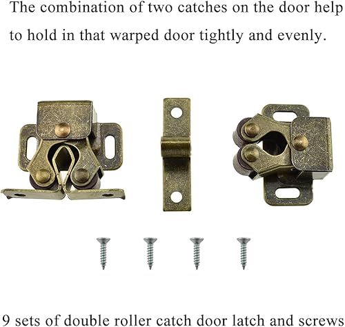Miniatura 6 de Hahiyo Pestillo de puerta de doble rodillo, pie más corto, acero laminado en frío, se mantiene en su lugar, cierre suave, sin ruido de chirrido,