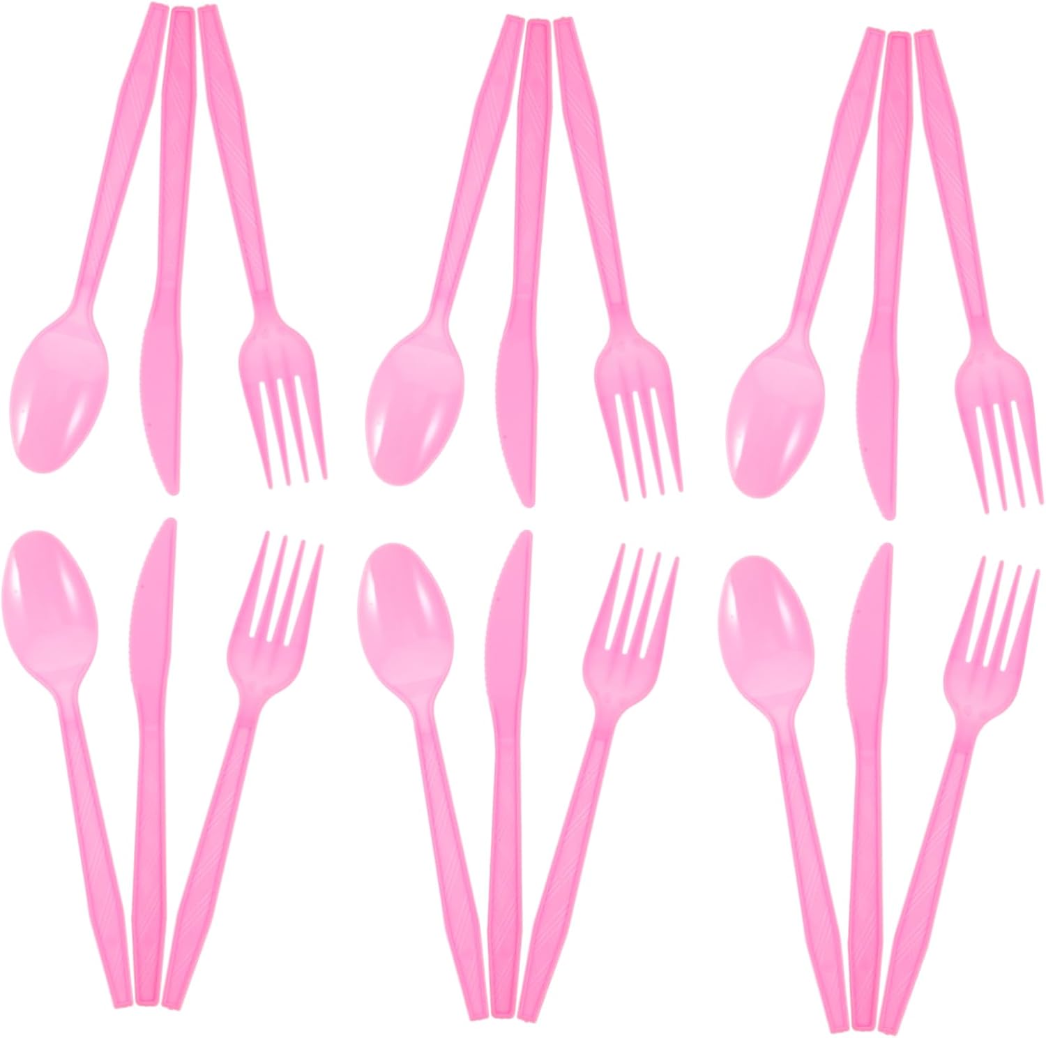 3 Sets Plastic Silverware Fork Spoon Cutter Set for Weddings Xmas