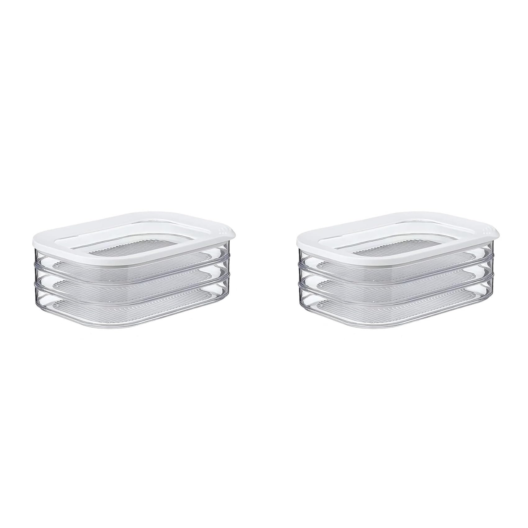 Hndhbfgrt 2X Lunch Meat Container for Refrigerator Bacon Preservation Box Bacon Storage Keeper Food Storage Solution Detachable