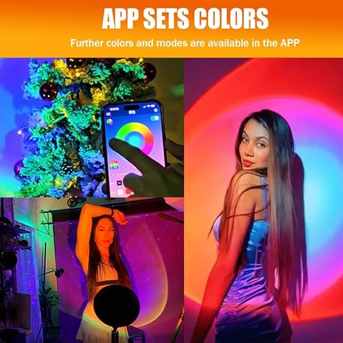 QUIGO Sunset Lamp Projection Led Lights for Bedroom Night Light Mood Light Sun Sunrise Sunlight Lamp 10w Rainbow Party Lighting Room Decor Christmas Gifts for Women - Image 5